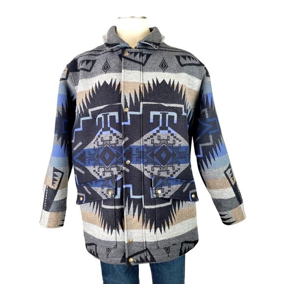 VTG Pendleton High Grade Western Wear Wool Jacket Coat Southwestern Aztec Sz XL - Picture 1 of 15